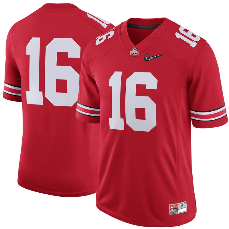 Ohio State Buckeyes Men's NCAA #16 Scarlet 2016 Playoff Game College Football Jersey UOL7749VL